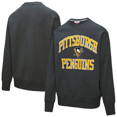 Pittsburgh Penguins Mitchell & Ness Playoff Win Fleece Pullover Sweatshirt - Heather Charcoal | US 202679023