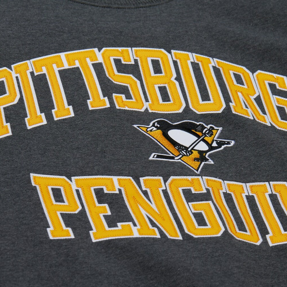 Pittsburgh Penguins Mitchell & Ness Playoff Win Fleece Pullover Sweatshirt - Heather Charcoal | US 202679023