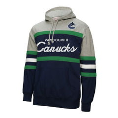 Vancouver Canucks Mitchell & Ness Head Coach Pullover Hoodie - Navy/Gray | US 202679030