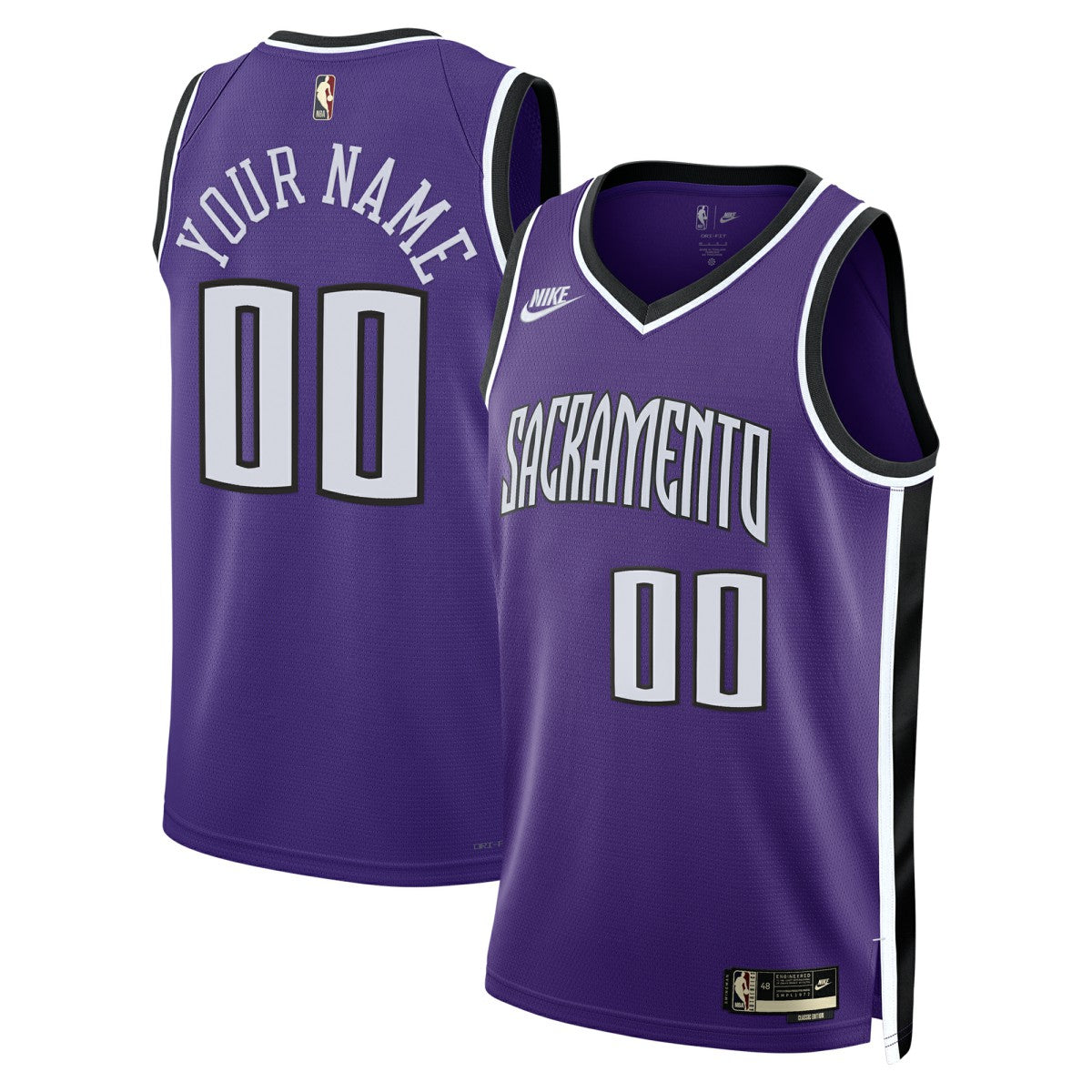 Sacramento Kings Unisex Adult Swingman Custom Jersey Classic Edition Purple - Nike