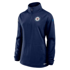 Winnipeg Jets Fanatics Women's Authentic Pro Rink Quarter-Zip Pullover  - Navy | US 202679666