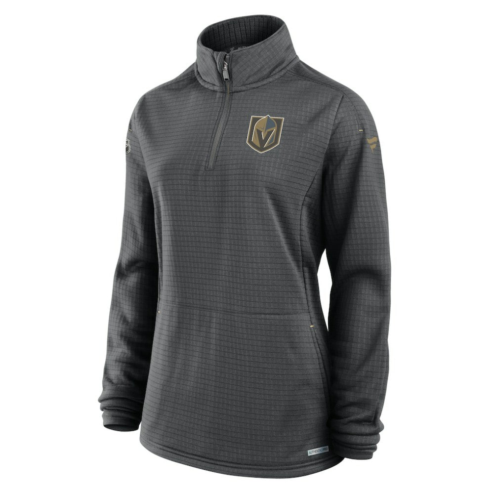 Vegas Golden Knights Fanatics Women's Authentic Pro Rink Quarter-Zip Pullover  - Charcoal | US 202679671