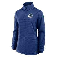 Vancouver Canucks Fanatics Women's Authentic Pro Rink Quarter-Zip Pullover  - Blue | US 202679675