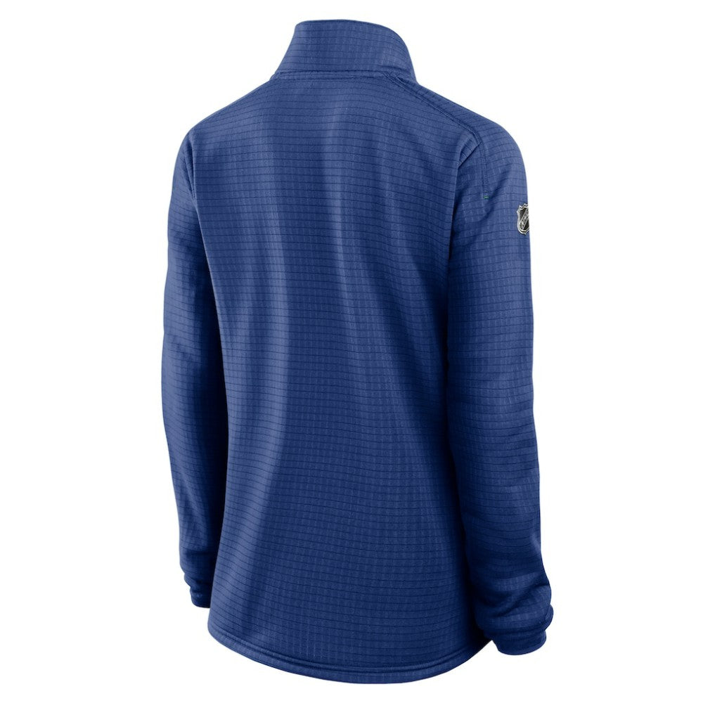 Vancouver Canucks Fanatics Women's Authentic Pro Rink Quarter-Zip Pullover  - Blue | US 202679675