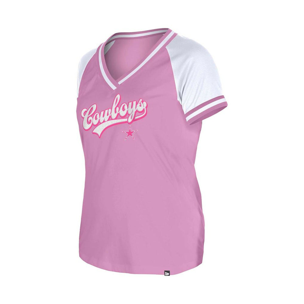 Dallas Cowboys New Era Women's Mommy & Me V-Neck T-Shirt - Pink T-shirts