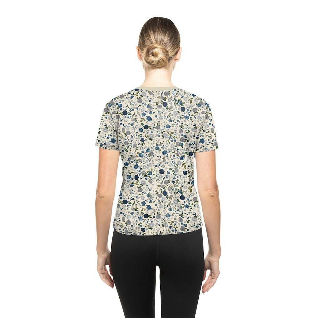 Dallas Cowboys New Era Women's Glam Game Floral Scoop Neck T-Shirt - Cream T-shirts