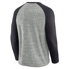 Tampa Bay Rays Darius Rucker Collection by Fanatics Raw Edge Raglan Long Sleeve Baseball T-Shirt - Heather Gray T-shirts