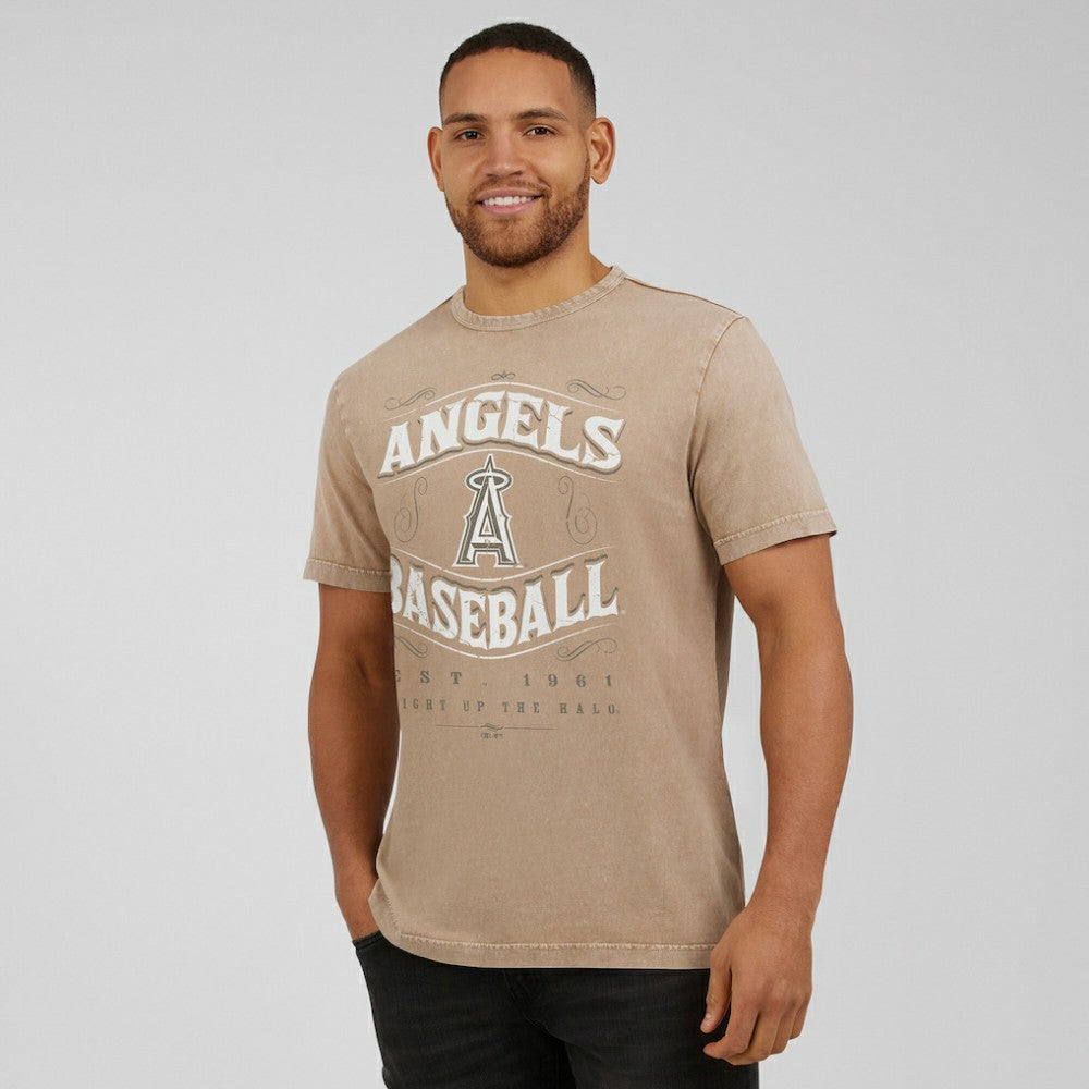 Los Angeles Angels Darius Rucker Collection by Fanatics Sunfaded T-Shirt - Tan T-shirts