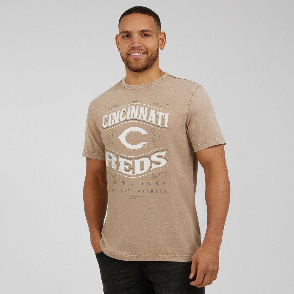 Cincinnati Reds Darius Rucker Collection by Fanatics Sun Faded T-Shirt - Tan T-shirts