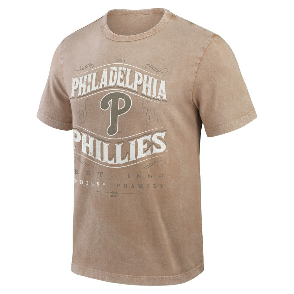 Philadelphia Phillies Darius Rucker Collection by Fanatics Sun Faded T-Shirt - Tan T-shirts