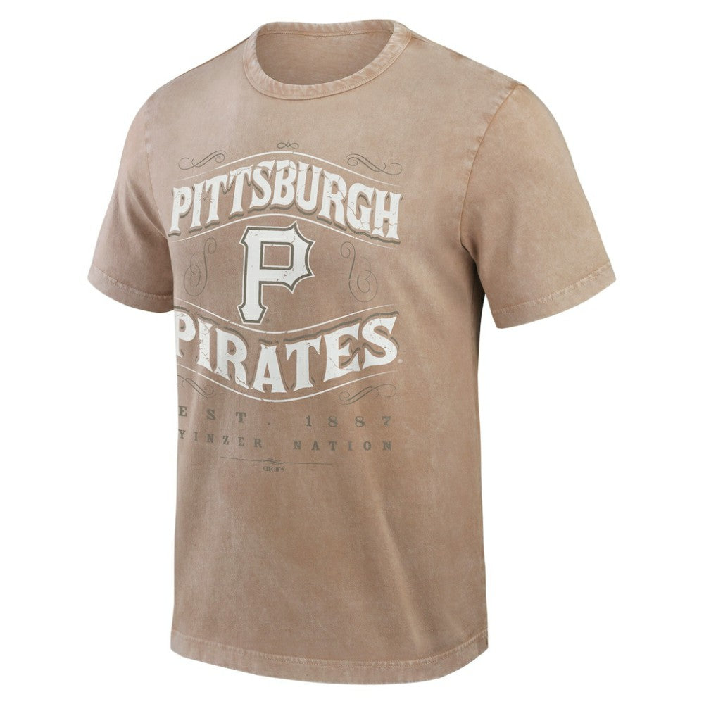 Pittsburgh Pirates Darius Rucker Collection by Fanatics Sun Faded T-Shirt - Tan T-shirts