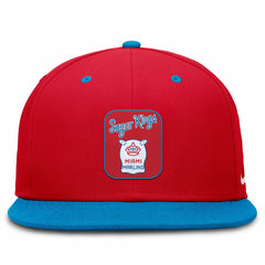 Miami Marlins Nike City Connect Patch Performance Fitted Hat - Red/Blue Hats