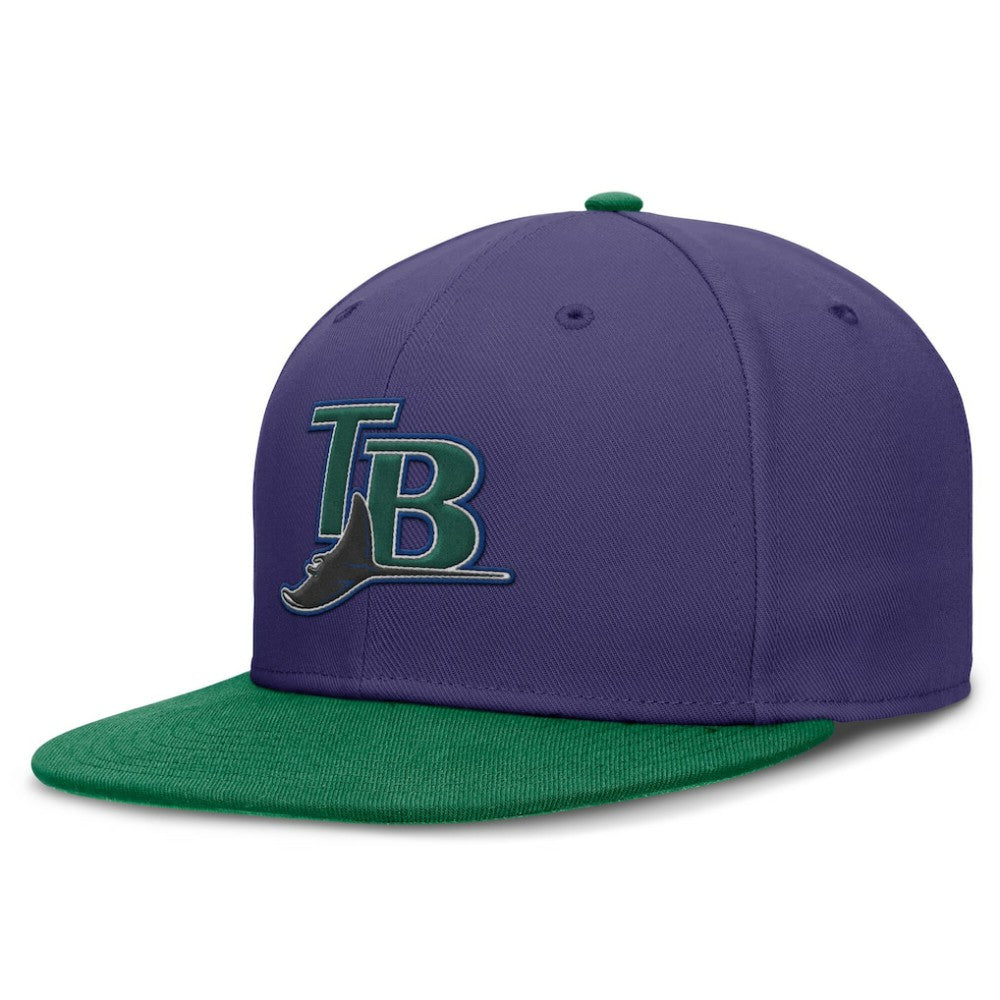 Tampa Bay Rays Nike  True Primetime Two-Tone Performance Fitted Hat - Purple/Green Hats