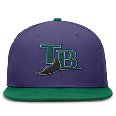 Tampa Bay Rays Nike  True Primetime Two-Tone Performance Fitted Hat - Purple/Green Hats