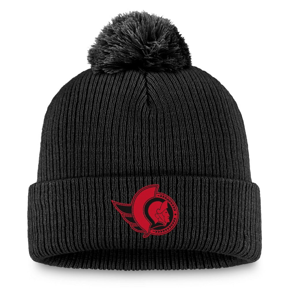 Ottawa Senators Fanatics Women's Cuffed Knit Hat with Pom - Black | US 202682320