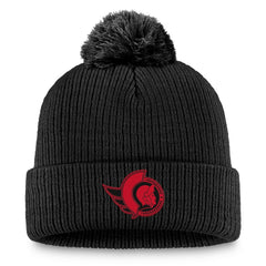 Ottawa Senators Fanatics Women's Cuffed Knit Hat with Pom - Black | US 202682320