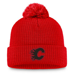 Calgary Flames Fanatics Women's Cuffed Knit Hat with Pom - Red | US 202682321