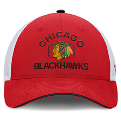 Chicago Blackhawks Fanatics Authentic Pro Rink Adjustable Trucker Hat - Red/White | US 202682669