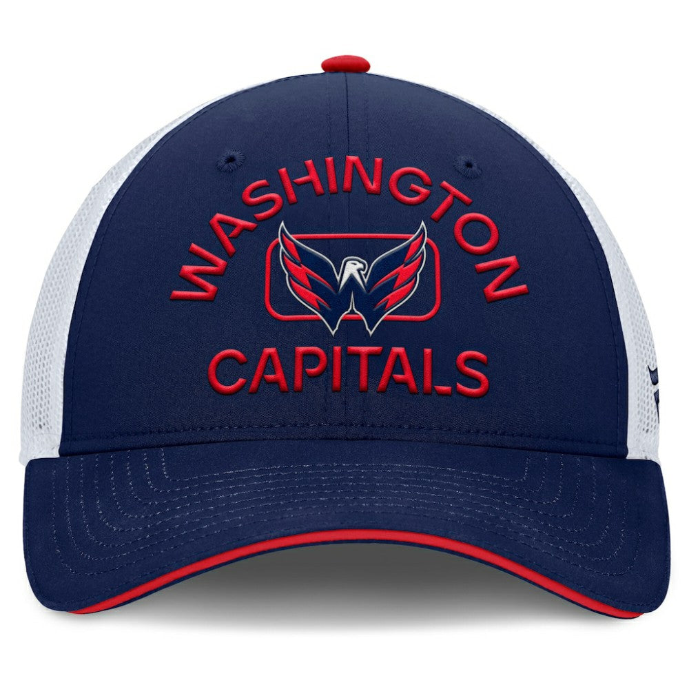 Washington Capitals Fanatics Authentic Pro Rink Adjustable Trucker Hat - Navy/White | US 202682671