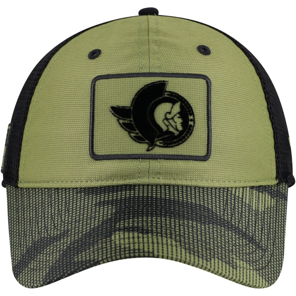 Ottawa Senators Fanatics Military Appreciation Trucker Adjustable Hat - Olive | US 202682998