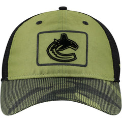 Vancouver Canucks Fanatics Military Appreciation Trucker Adjustable Hat - Olive | US 202682999