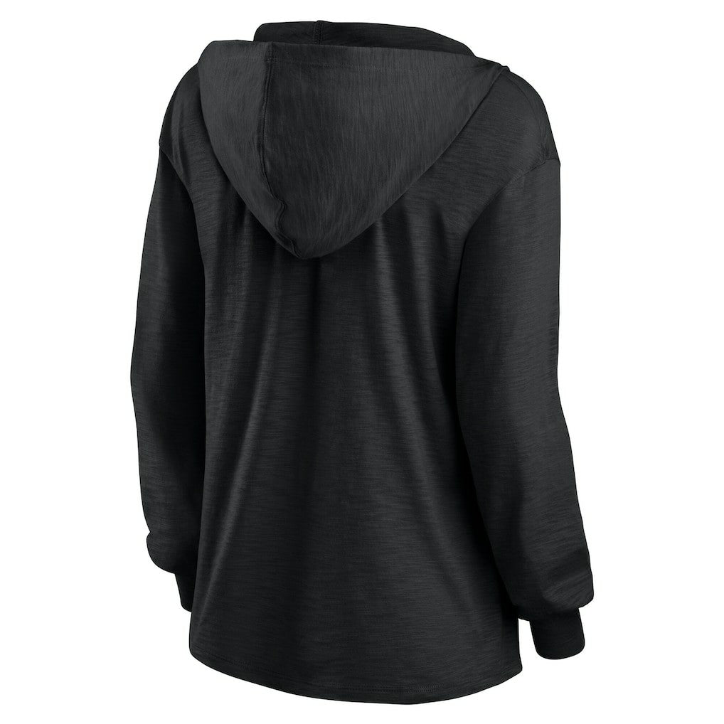 Cleveland Browns Women's Blackout Slub Hoodie V-Neck Long Sleeve T-Shirt