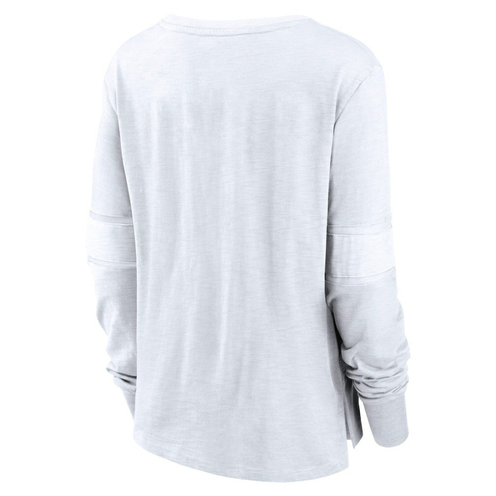 Seattle Kraken Fanatics Women's White Out Lace-Up Fashion Long Sleeve T-Shirt | US 202683375