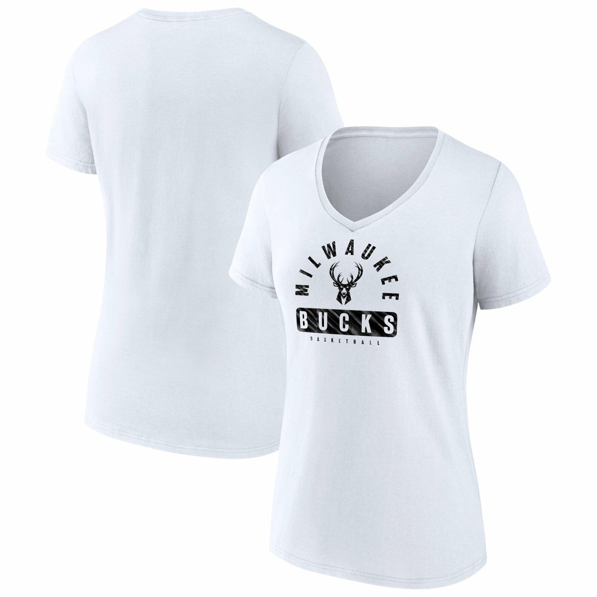 Milwaukee Bucks Women's Bench Warmer V-Neck T-Shirt White - Fanatics