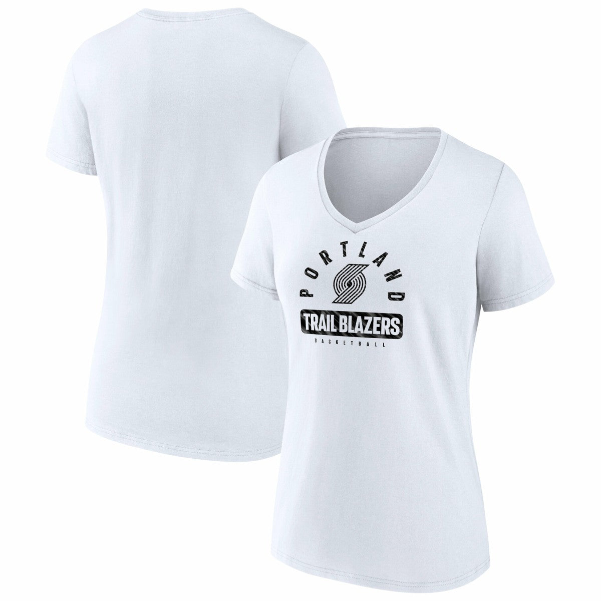Portland Trail Blazers Women's Bench Warmer V-Neck T-Shirt White - Fanatics