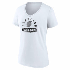 Portland Trail Blazers Women's Bench Warmer V-Neck T-Shirt White - Fanatics