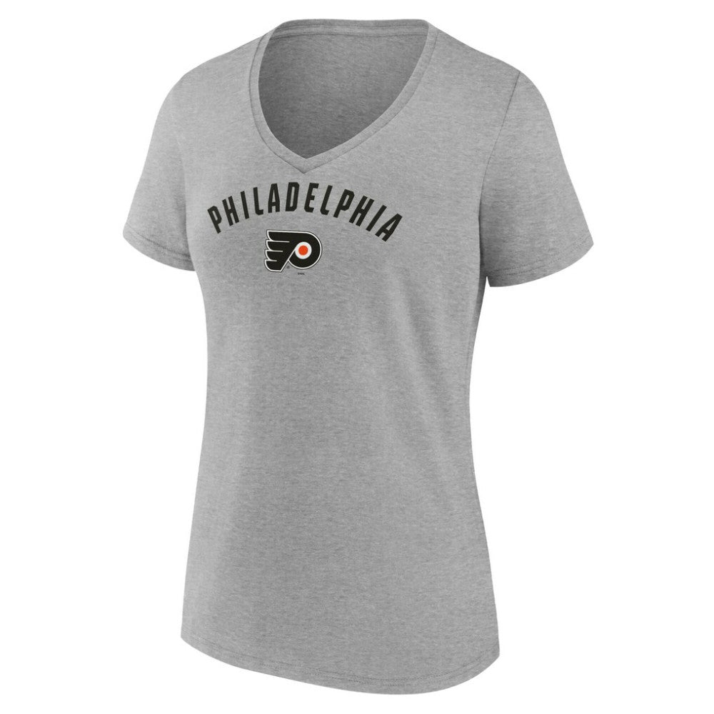 Philadelphia Flyers Fanatics Women's V-Neck T-Shirt - Gray | US 202683615