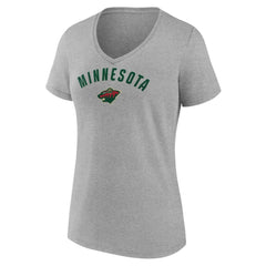 Minnesota Wild Fanatics Women's V-Neck T-Shirt - Gray | US 202683621