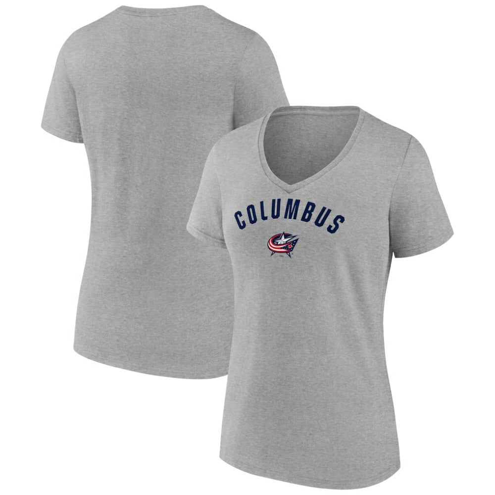 Columbus Blue Jackets Fanatics Women's V-Neck T-Shirt - Gray | US 202683626