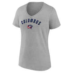 Columbus Blue Jackets Fanatics Women's V-Neck T-Shirt - Gray | US 202683626