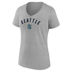 Seattle Kraken Fanatics Women's V-Neck T-Shirt - Gray | US 202683629