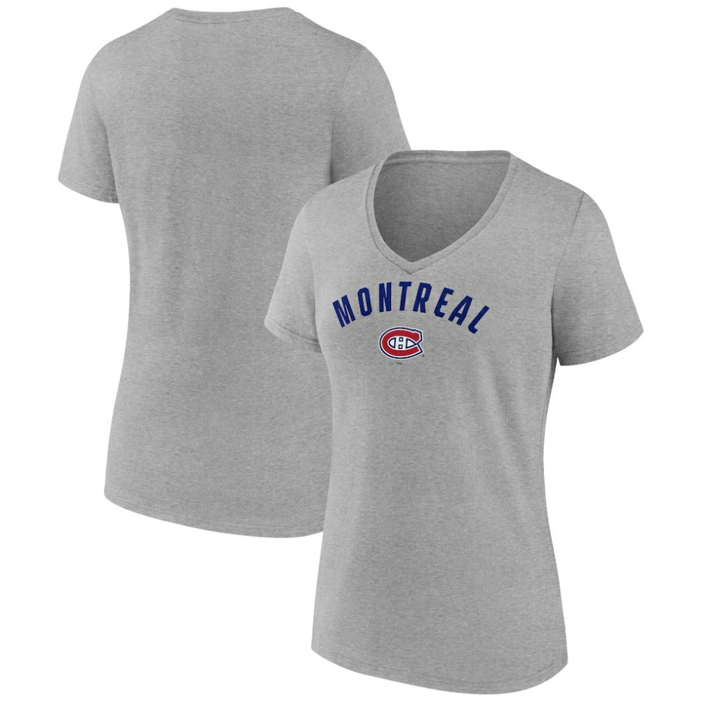 Montreal Canadiens Fanatics Women's V-Neck T-Shirt - Gray | US 202683632