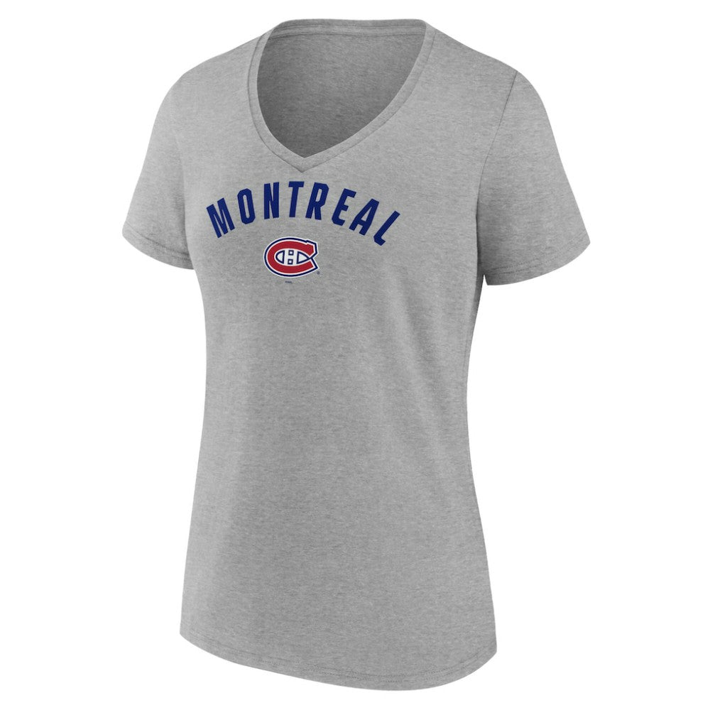 Montreal Canadiens Fanatics Women's V-Neck T-Shirt - Gray | US 202683632