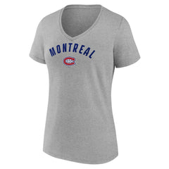 Montreal Canadiens Fanatics Women's V-Neck T-Shirt - Gray | US 202683632