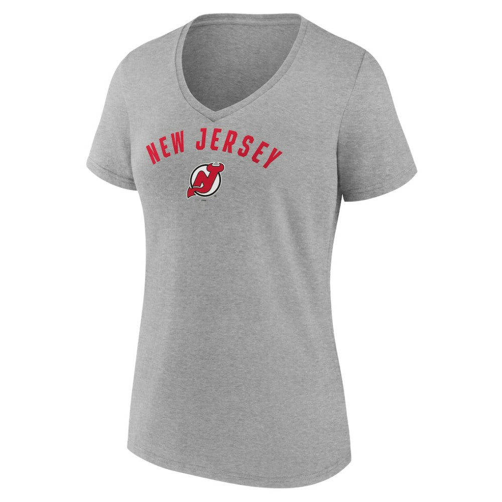 New Jersey Devils Fanatics Women's V-Neck T-Shirt - Gray | US 202683633