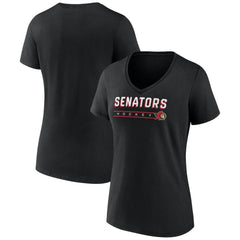 Ottawa Senators Fanatics Women's V-Neck T-Shirt - Black | US 202683637