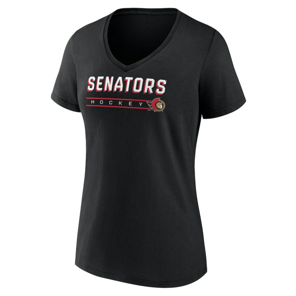 Ottawa Senators Fanatics Women's V-Neck T-Shirt - Black | US 202683637