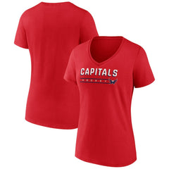 Washington Capitals Fanatics Women's V-Neck T-Shirt - Red | US 202683639