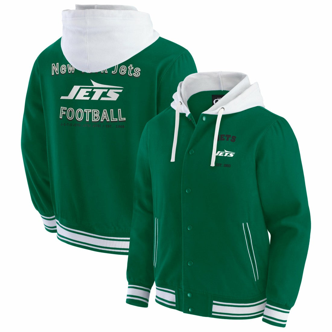 New York Jets Darius Rucker Collection Full-Snap Hoodie Jacket - Green Hoodies
