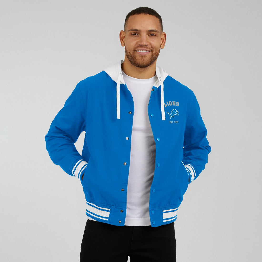 Detroit Lions Darius Rucker Collection Full-Snap Hoodie Jacket - Blue Hoodies