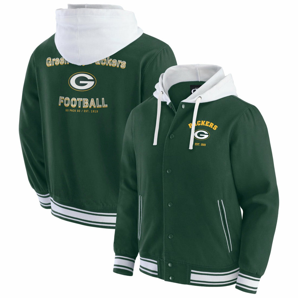 Green Bay Packers Darius Rucker Collection Full-Snap Hoodie Jacket - Green Hoodies