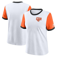 Cincinnati Bengals Women's Rewind Ringer Tri-Blend T-Shirt - White T-shirts