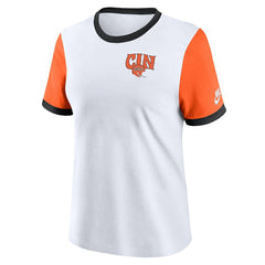 Cincinnati Bengals Women's Rewind Ringer Tri-Blend T-Shirt - White T-shirts