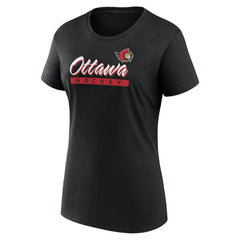 Ottawa Senators Fanatics Women's Risk Cotton T-Shirt - Black | US 202683900