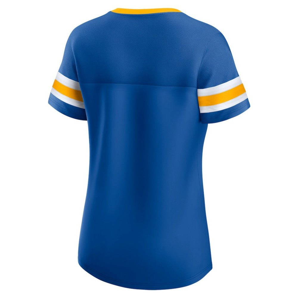 St. Louis Blues Fanatics Women's Iconic Athena Lace-Up T-Shirt - Blue | US 202683982