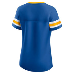 St. Louis Blues Fanatics Women's Iconic Athena Lace-Up T-Shirt - Blue | US 202683982